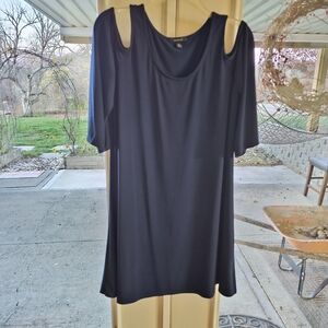 Elegant Navy Pickaboo Arm Dress